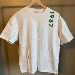 1987 White T-Shirt with Green Print